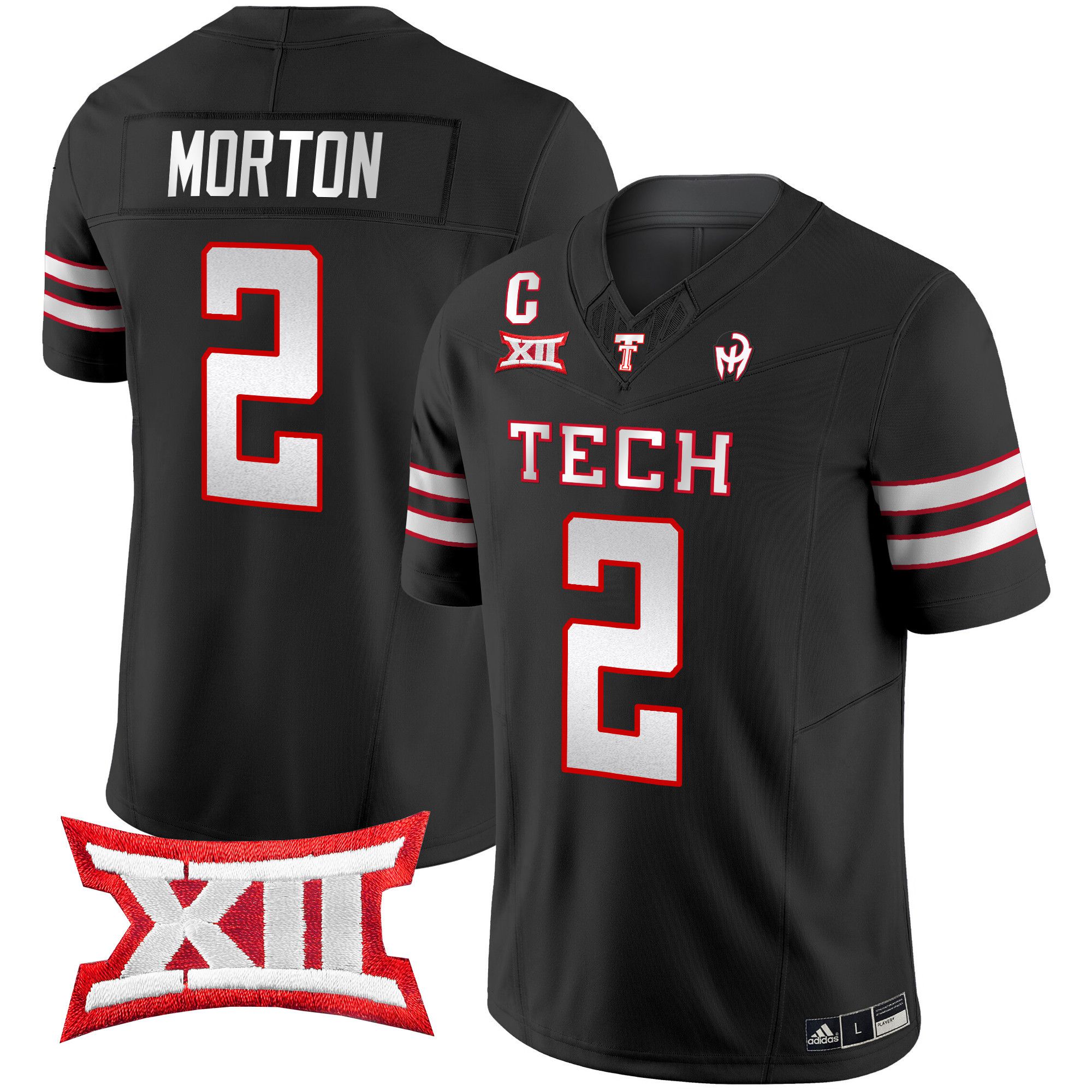 Men Texas Tech Red Raiders #2 Morton Black 2024 Patrick Mahomes Symbol Vapor Limited NCAA Jersey style 1